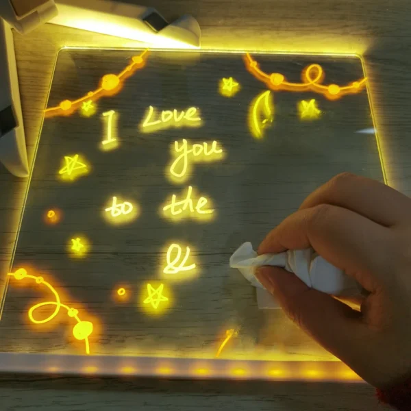 Lampe LED personnalisée en acrylique, panneau de Message effaçable, planche à dessin USB pour enfants, veilleuse de chambre à coucher, cadeau d'anniversaire pour enfants – Image 5