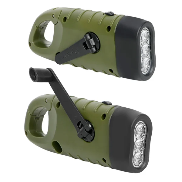 Lampe de poche LED portable à manivelle, torche dynamo, lanterne, énergie solaire professionnelle, lumière de tente, camping en plein air, canadisme – Image 5