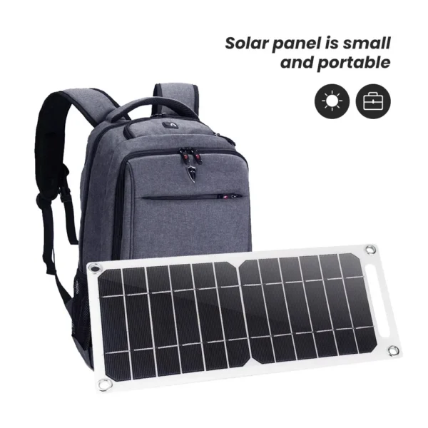 Système de Panneaux Solaires USB 5V, avec Chargeur de Camping, pour Banques d'Alimentation et Mobile le Matin, pour Téléphone, Voiture, Régule le Charge à 3 Coussinets, Batterie d'Extérieur – Image 3